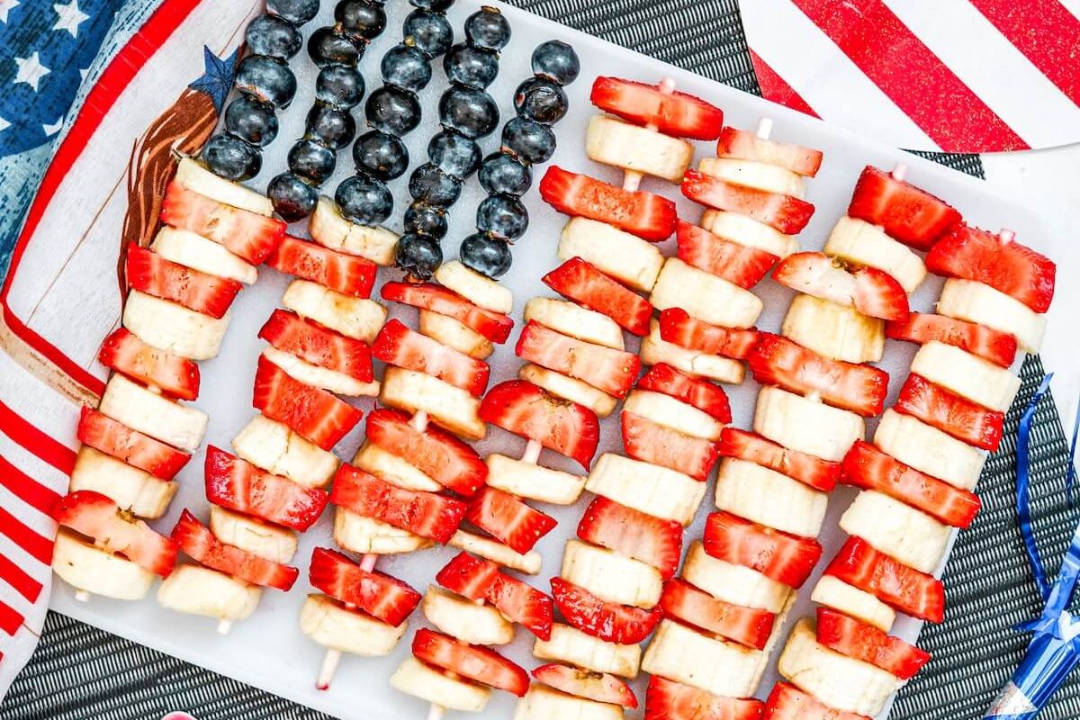 Patriotic Fruit Kebobs
