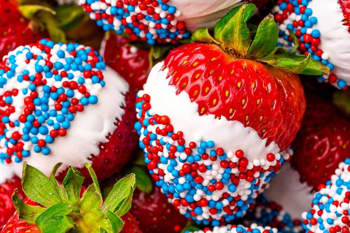 Red white blue strawberries