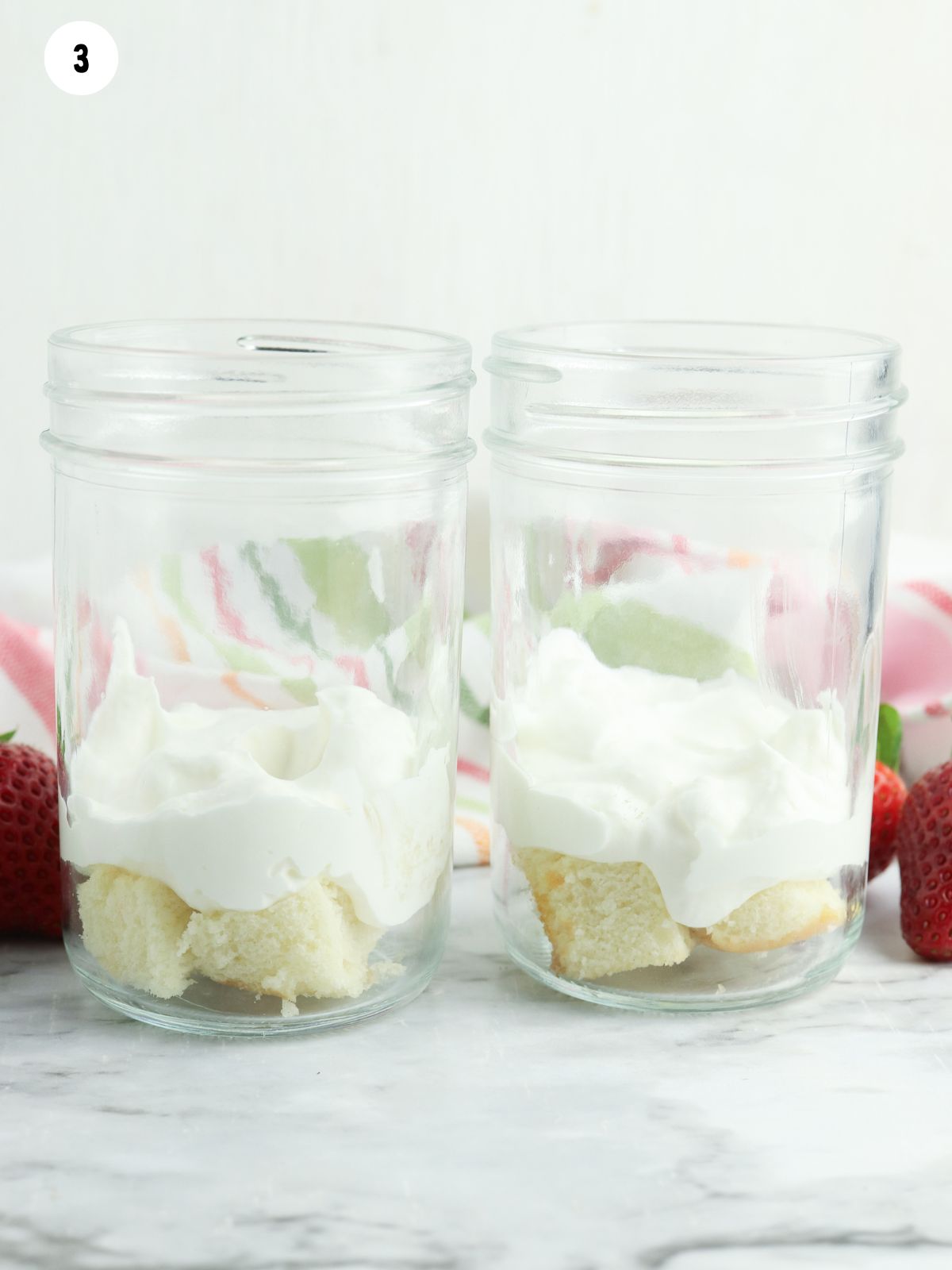 pound cake with whipped cream.