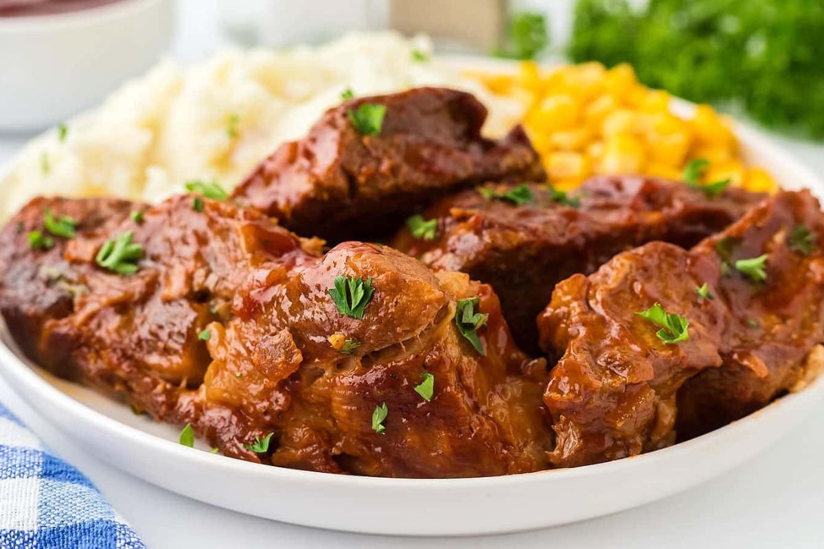 Crock Pot Country Style Pork Ribs by Cheerful Cook