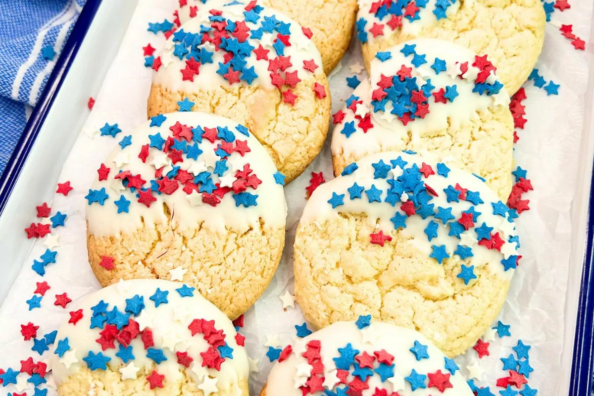 4th of July Cake Mix Cookies