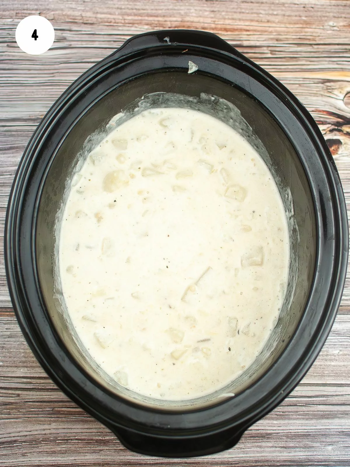 Add cream mixture to slow cooker