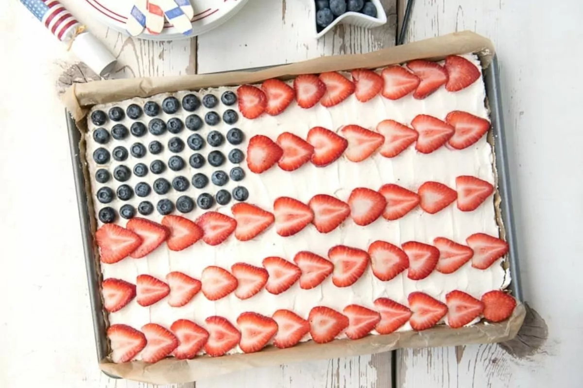 American Flag Fruit Cookie Dessert