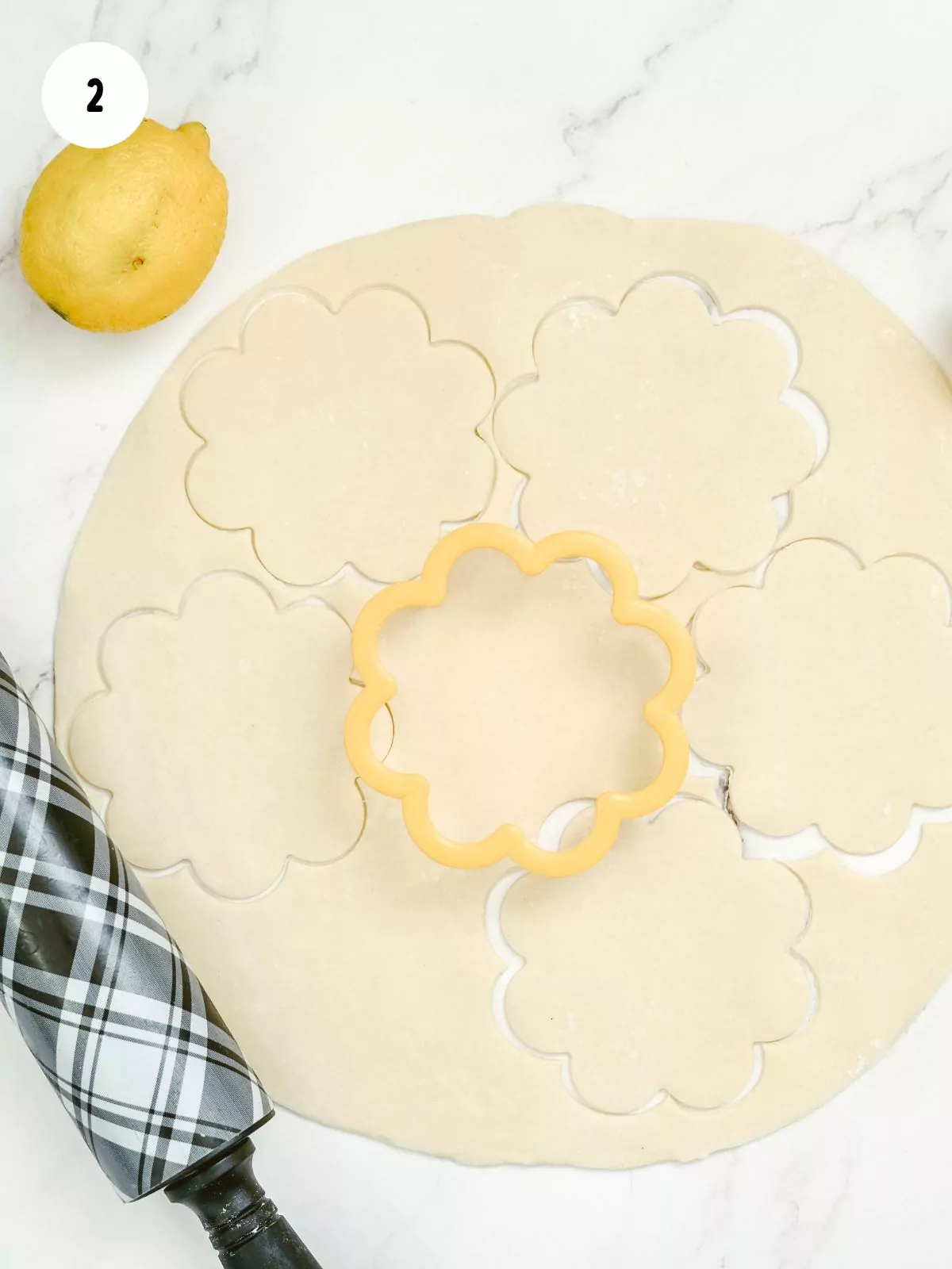 flower cookie cutter used to cut the pie dough out into flower shapes