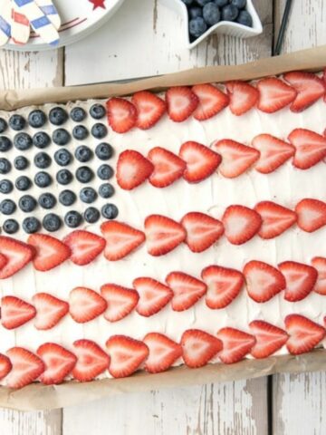 American flag fruit cookie cake