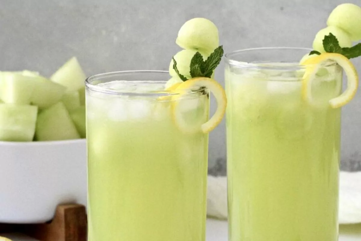 Lemonade made with fresh honeydew.