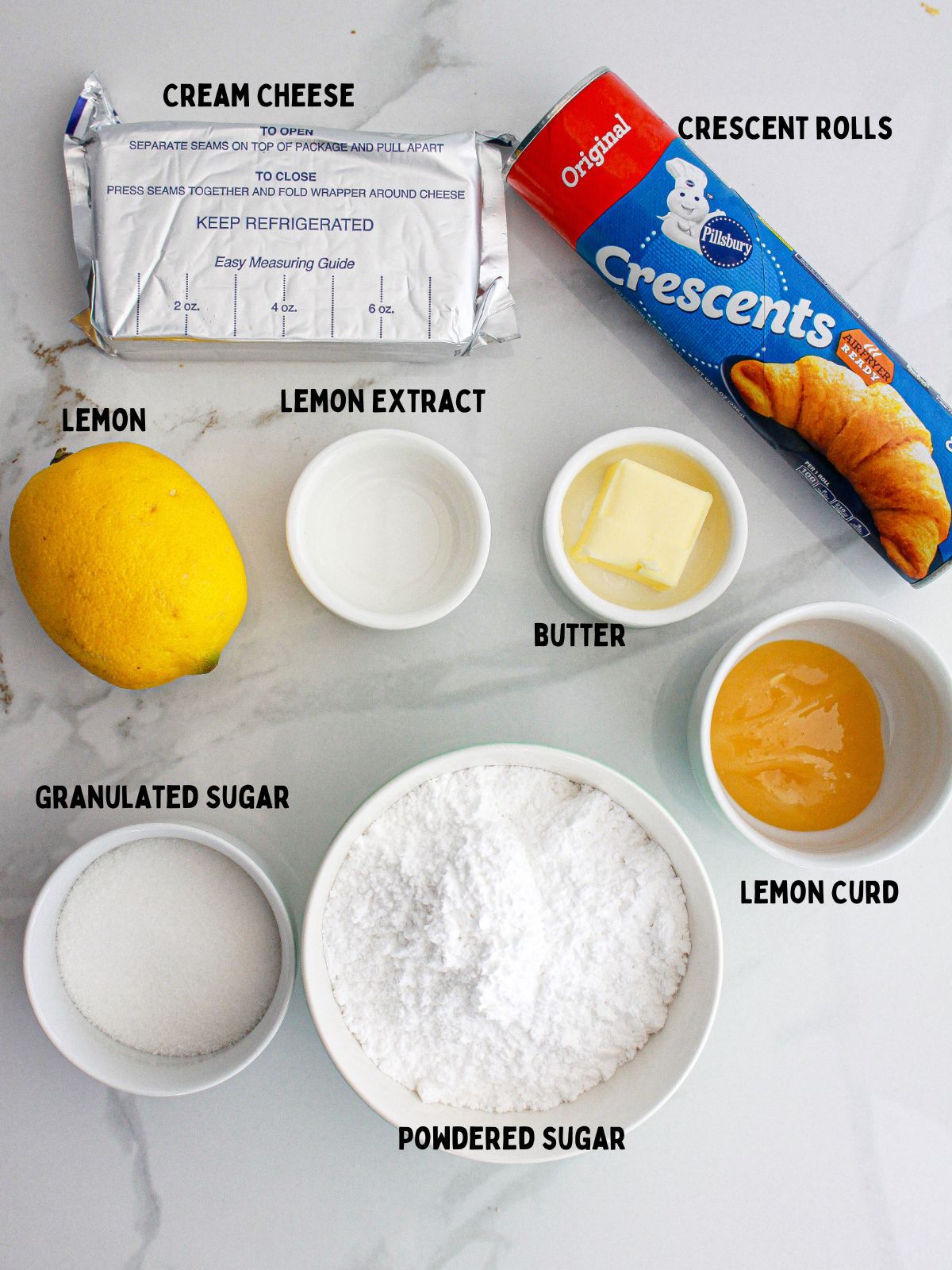 ingredients in small bowls.