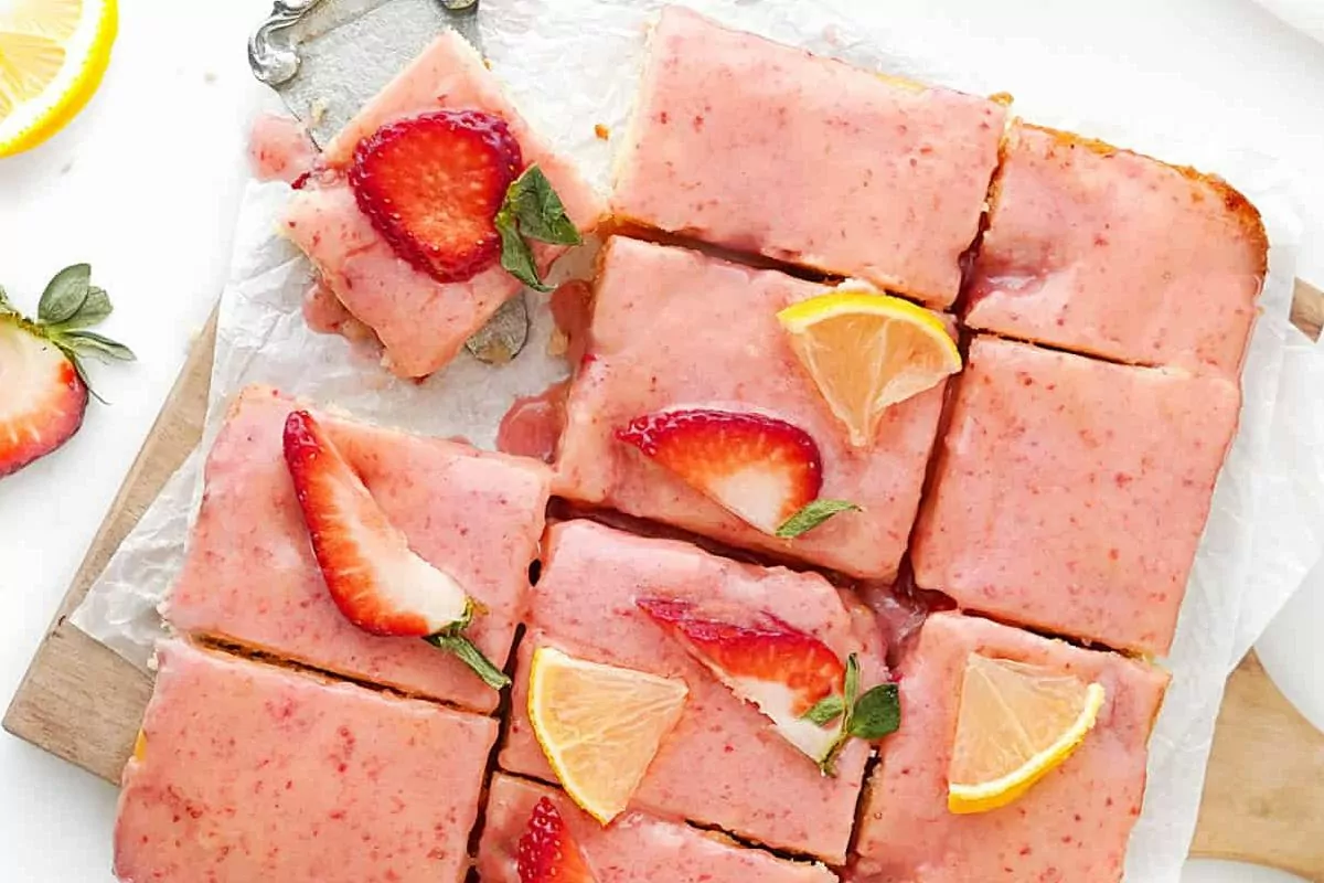 Lemon Strawberry Blondies