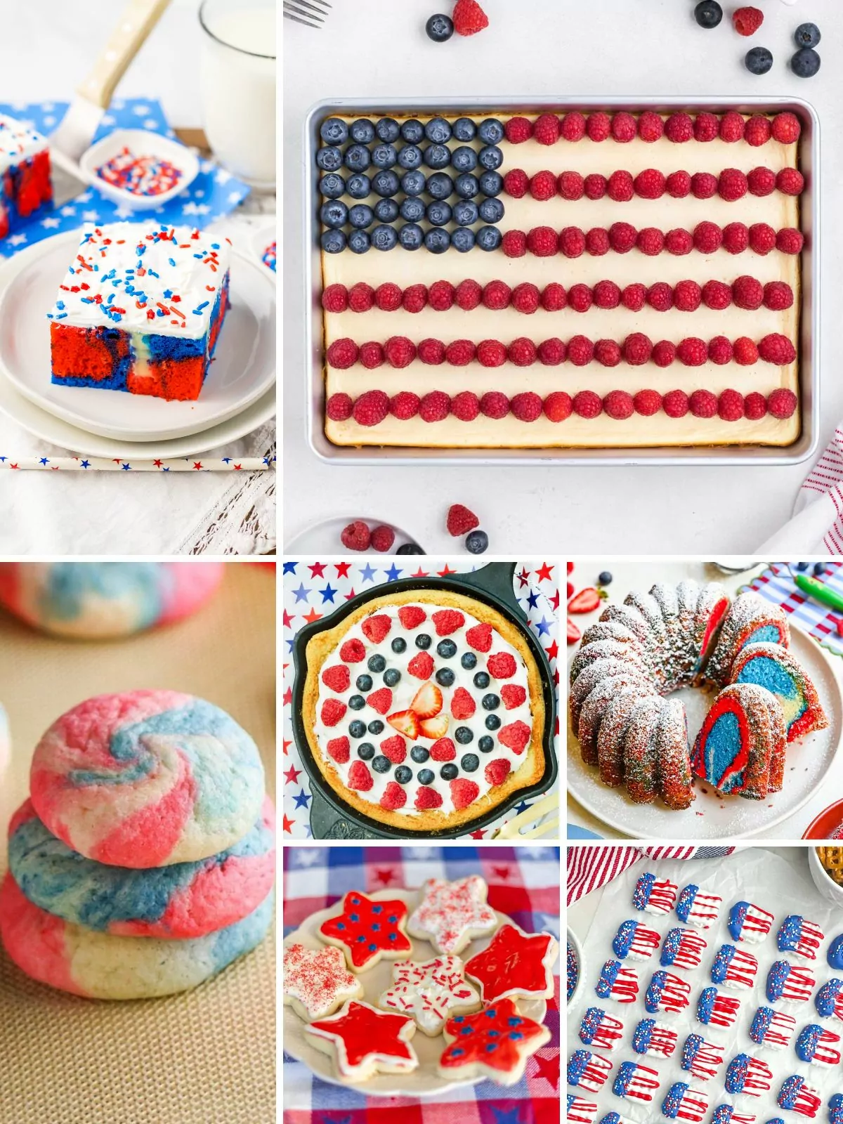 7 red, white and blue desserts for summer holidays.