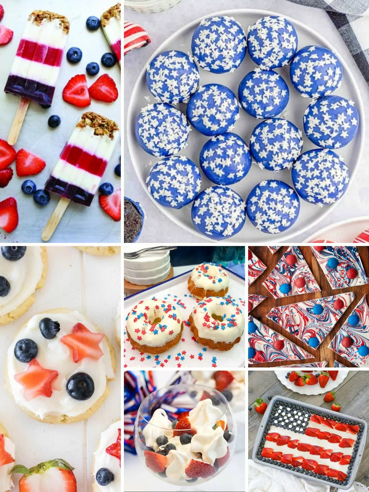 red, white and blue desserts to use for Memorial Day.