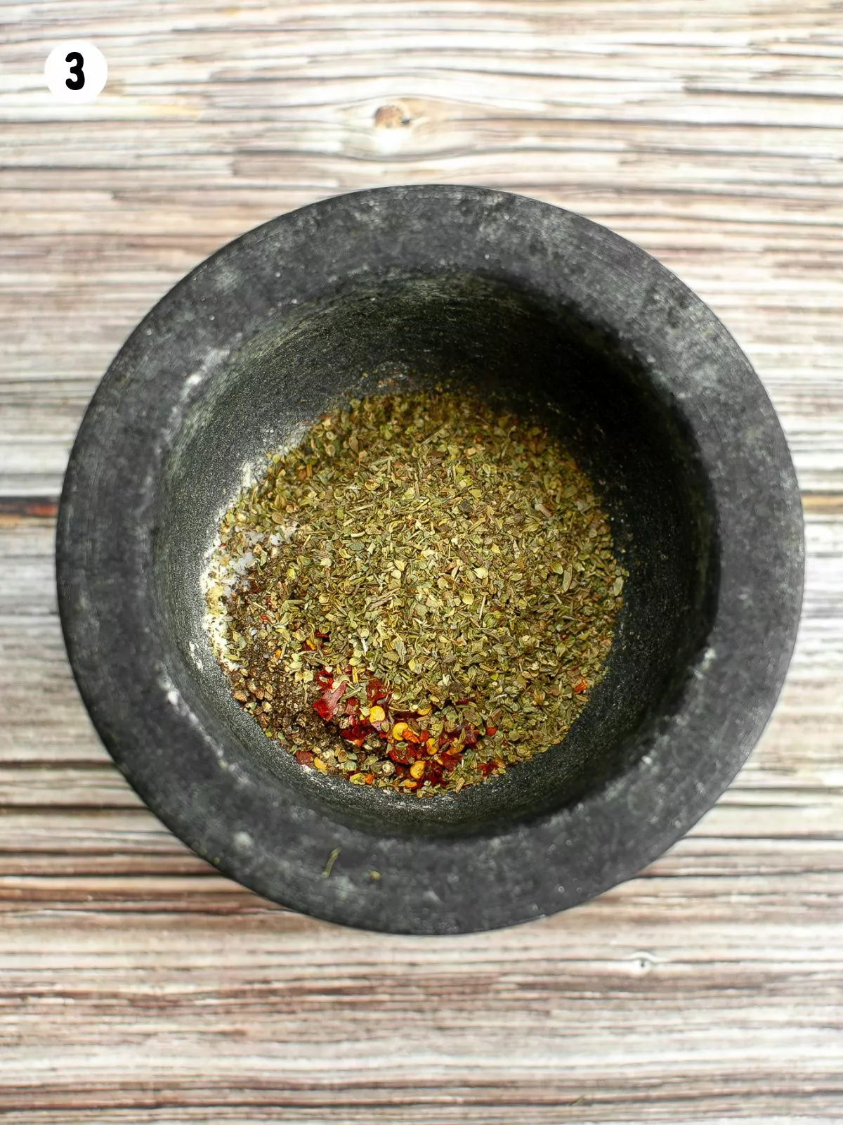herbs in bowl.