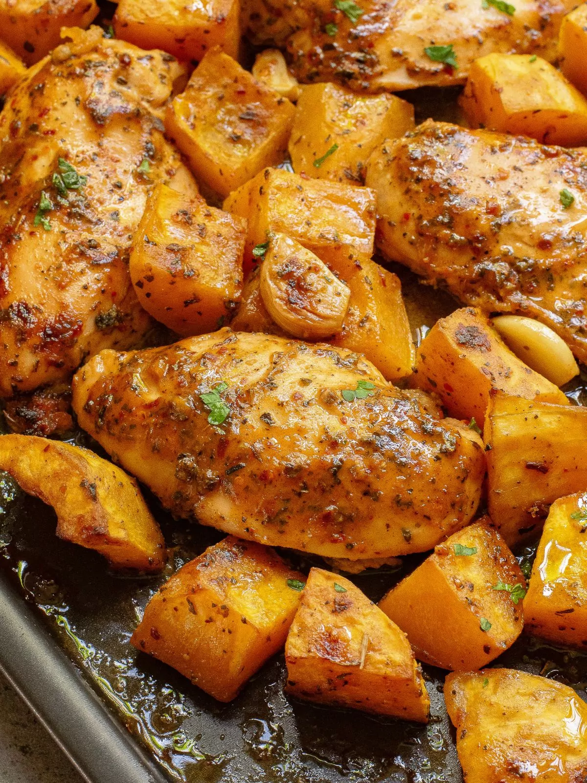chicken and squash roasted.