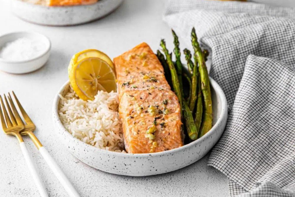Salmon Sheet Pan Dinner by Confetti and Bliss