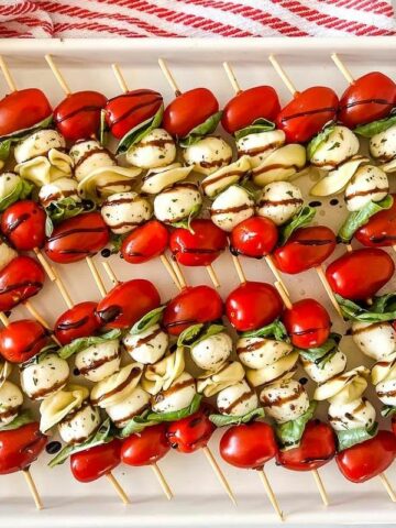 Tortellini Caprese Skewers by The Feathered Nester