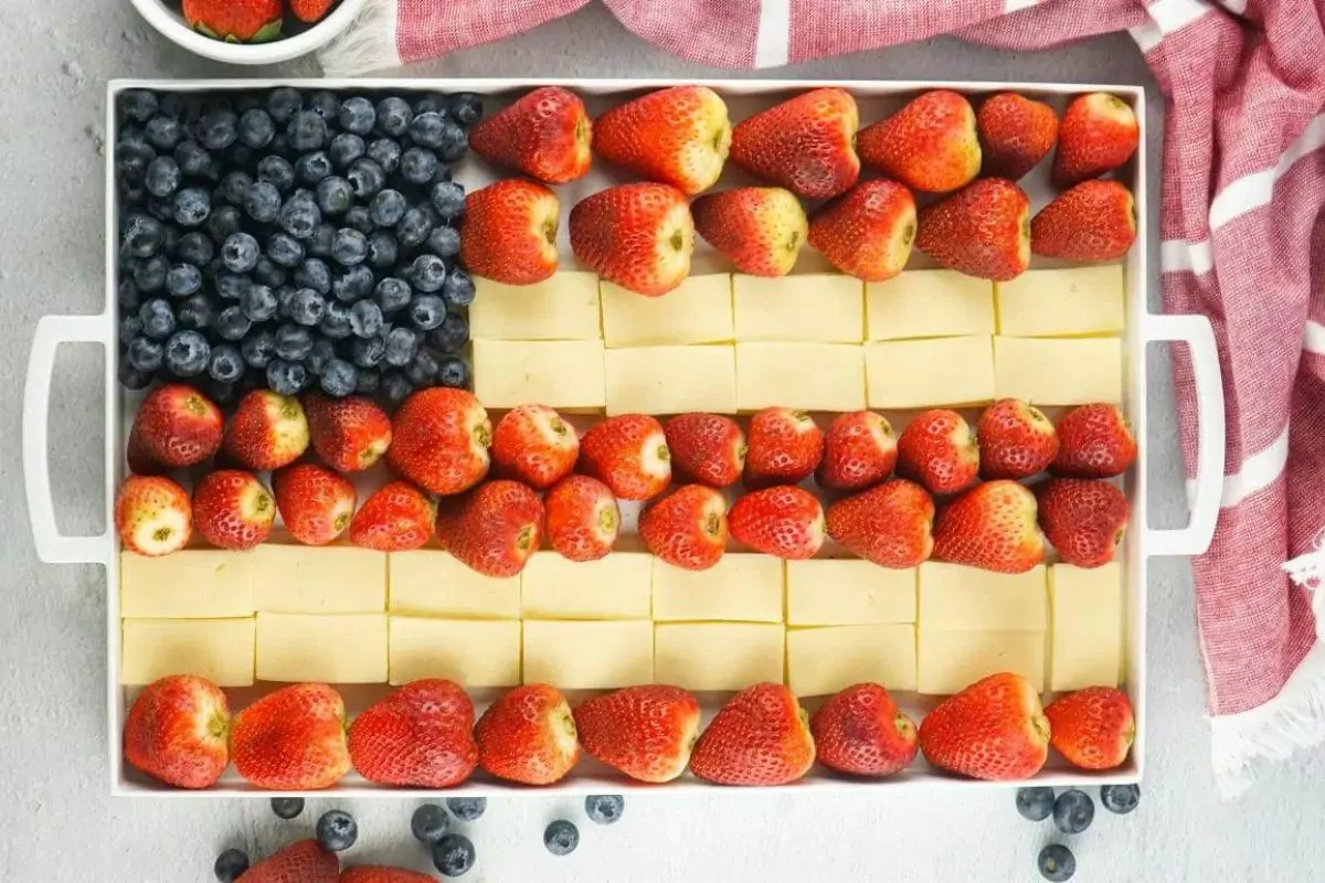 Patriotic Fruit and Cheese Platter by JCP Eats