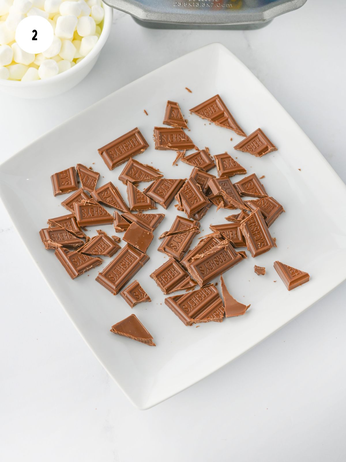 Chop chocolate bars into chunks