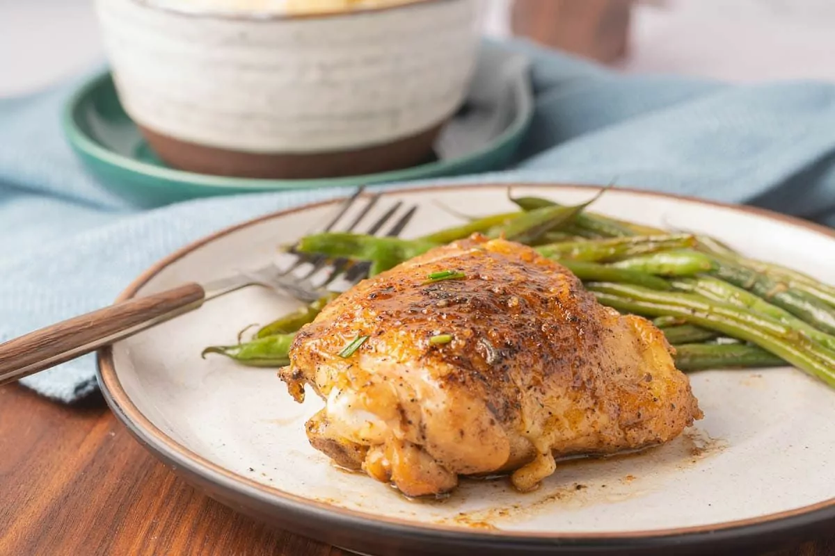 Stovetop Chicken Thighs and String Beans by Deb's Daily Dish