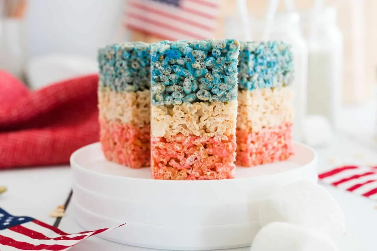 Red White and Blue Rice Krispies Treats by I heart eating