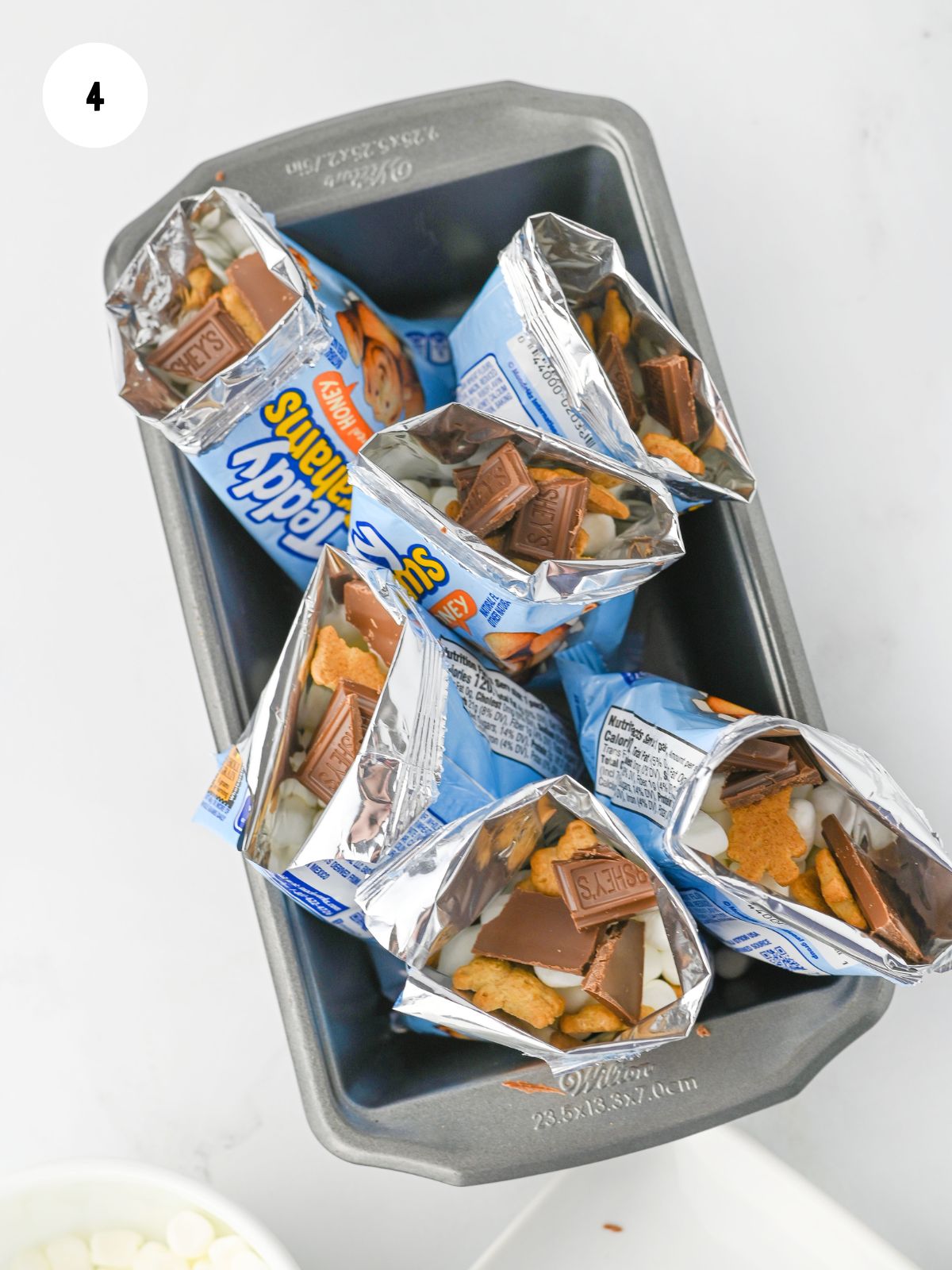 Add chocolate chunks to the bags