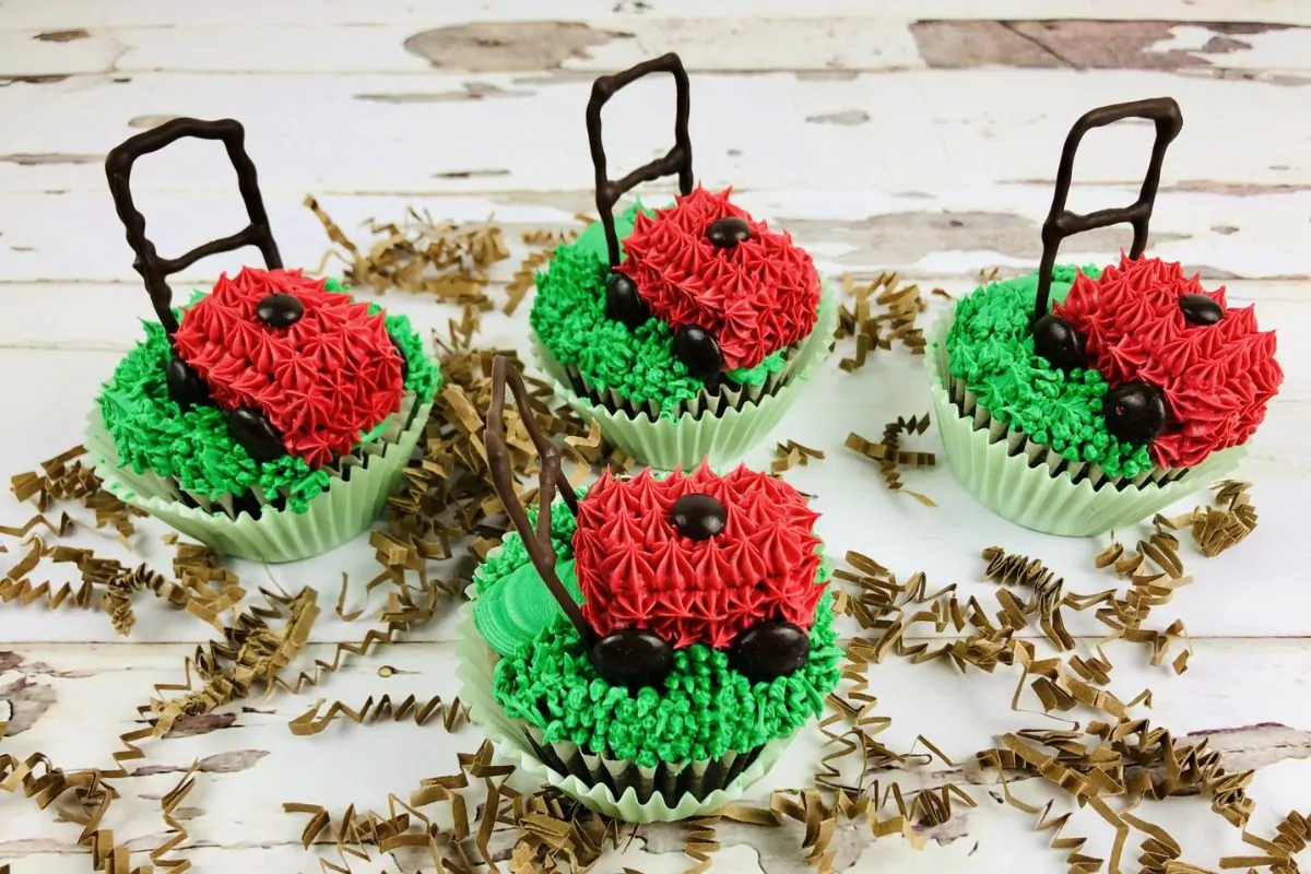 Lawn Mower Cupcakes.