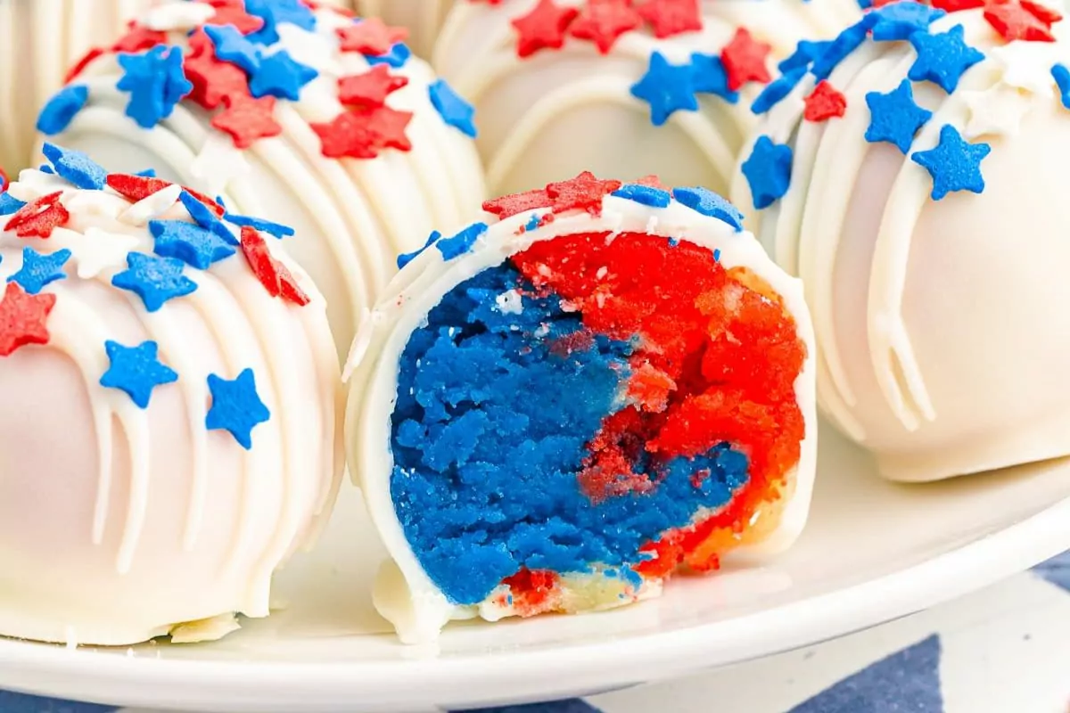 4th Of July Cake Balls by On My Kid's Plate