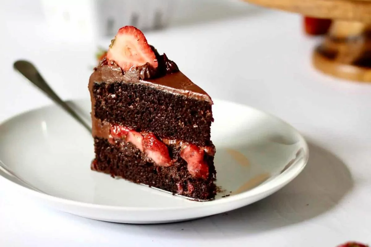 Chocolate Cake with Strawberry Filling.