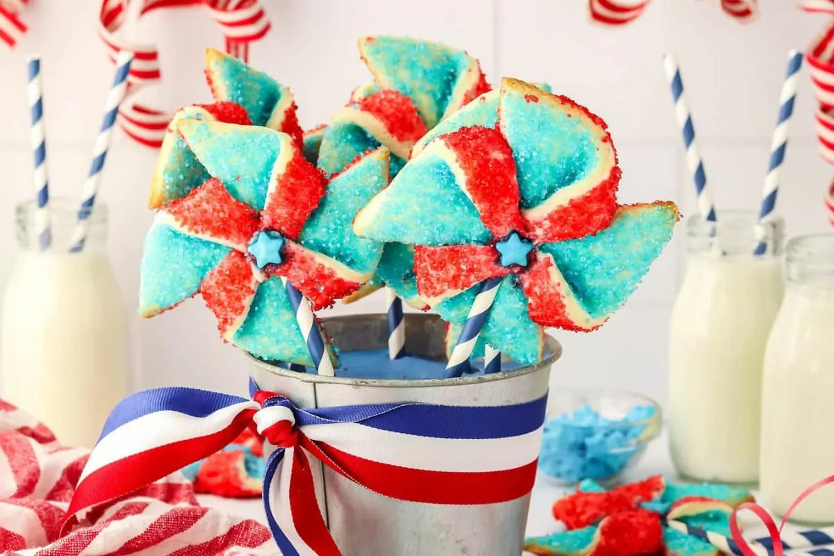 Red White and Blue Pinwheel Cookies by Cheerful Cook