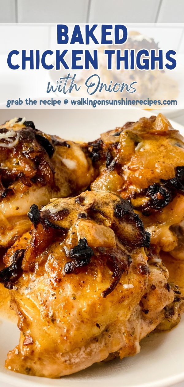 Baked Chicken Thighs with Onions Pin