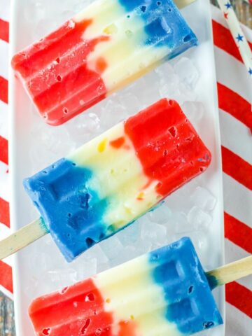 Red White and Blue Pudding Pops