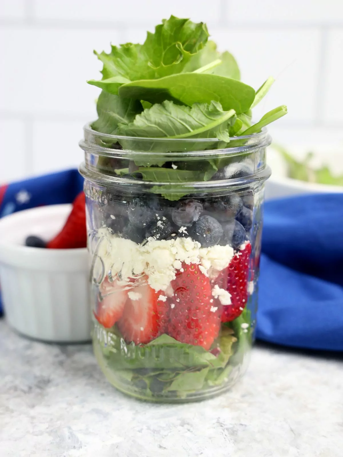 Patriotic Salad Recipe in Mason Jar