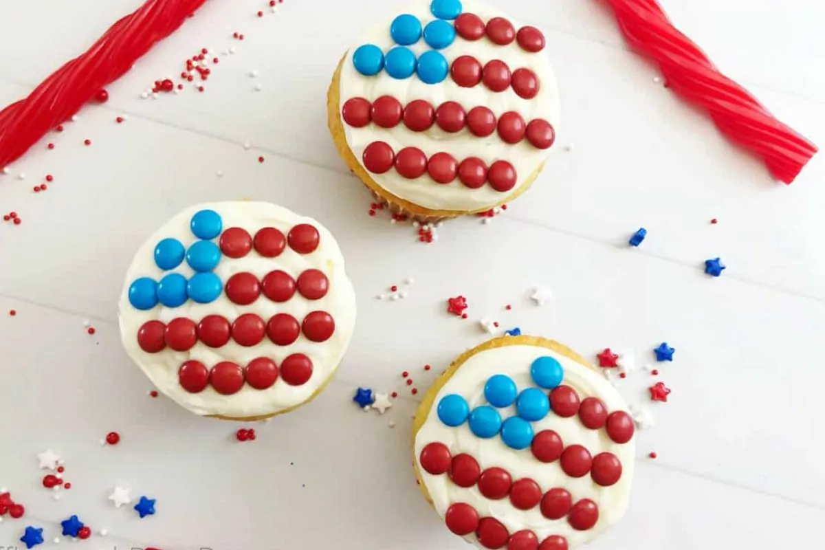 Flag Cupcakes by Ruffles and Rain Boots