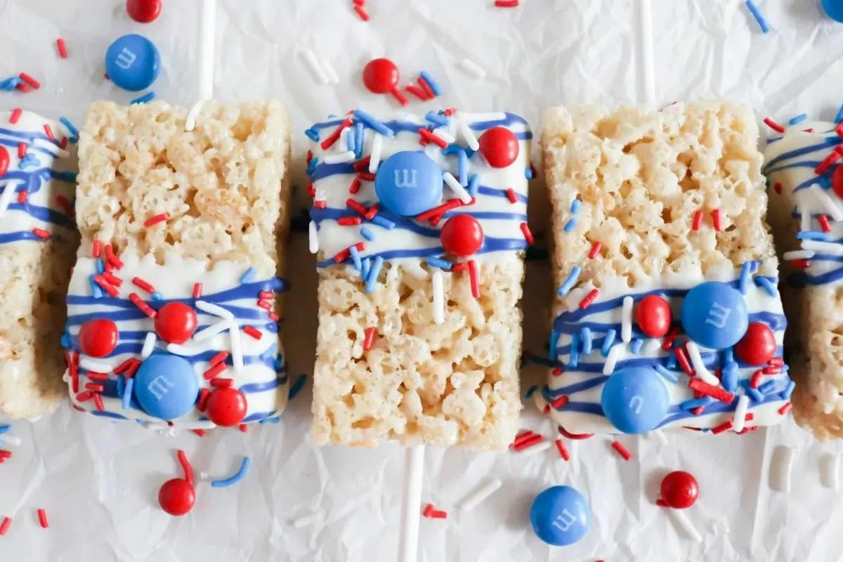 Fourth of July Rice Krispie Treats by Homemade Heather