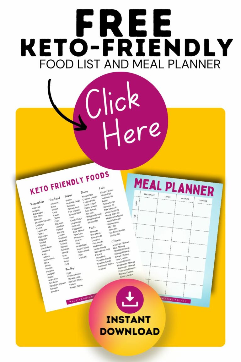 Printable Keto Meal Planner - Walking On Sunshine Recipes