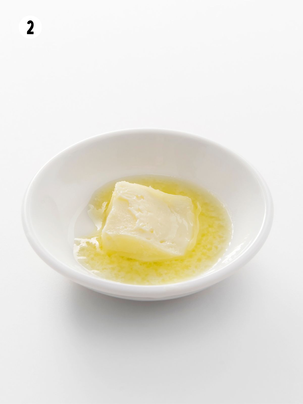 partly melted butter in small bowl.