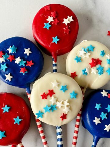 Oreo Cookie Patriotic Treats on a stick for MSN.