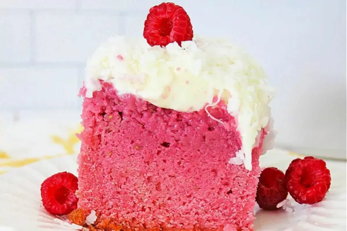 raspberry cake with frosting.