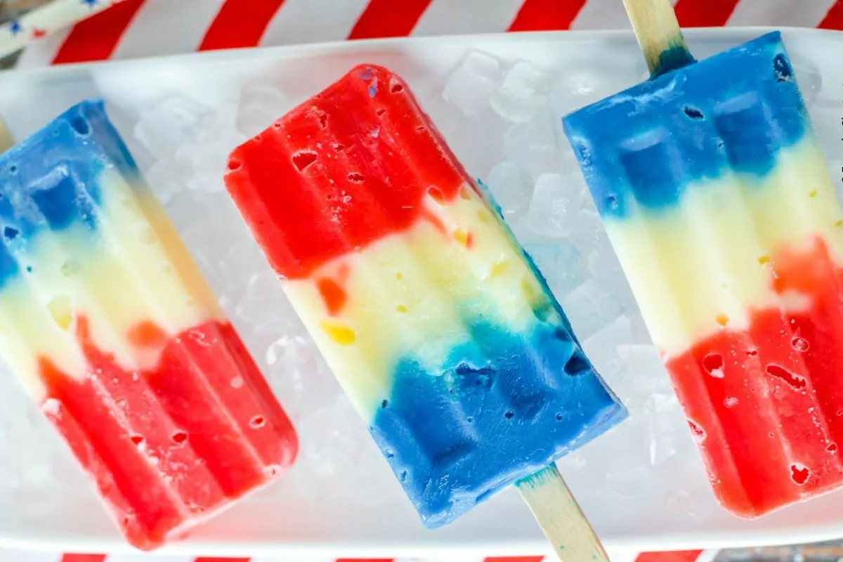 Red White and Blue Pudding Pops by Everyday Shortcuts