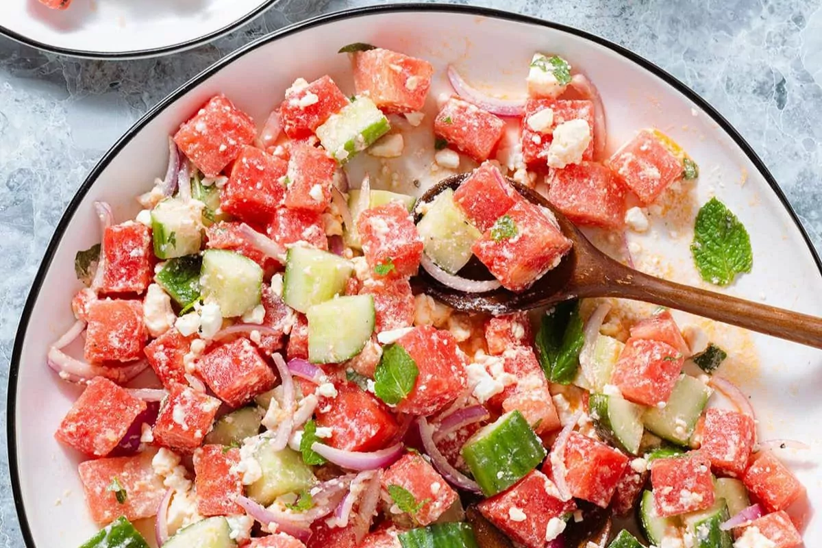 Watermelon Feta Salad by The Healthful Ideas