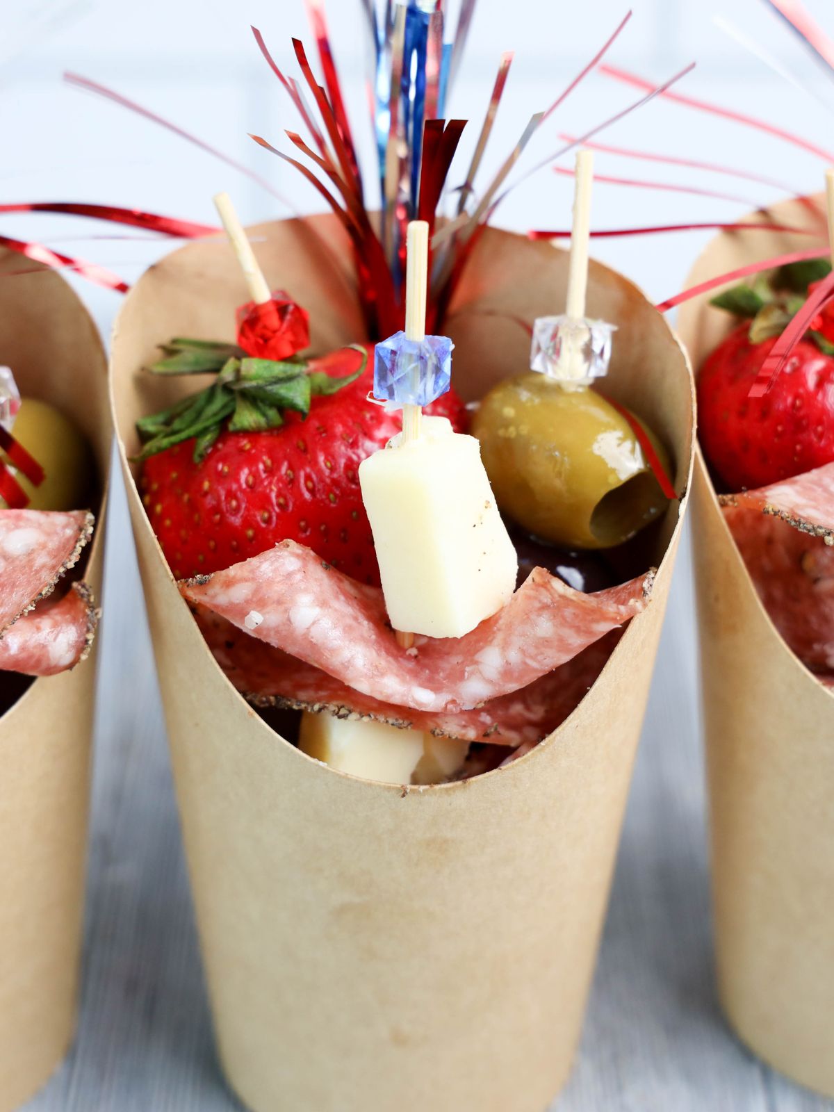 Individual salad cups for 4th of July.