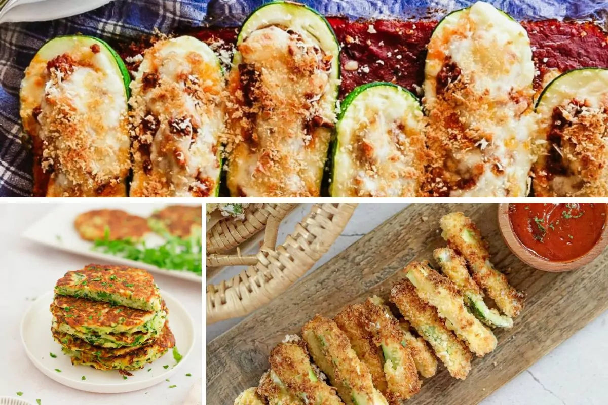 3 different recipes all made with zucchini.