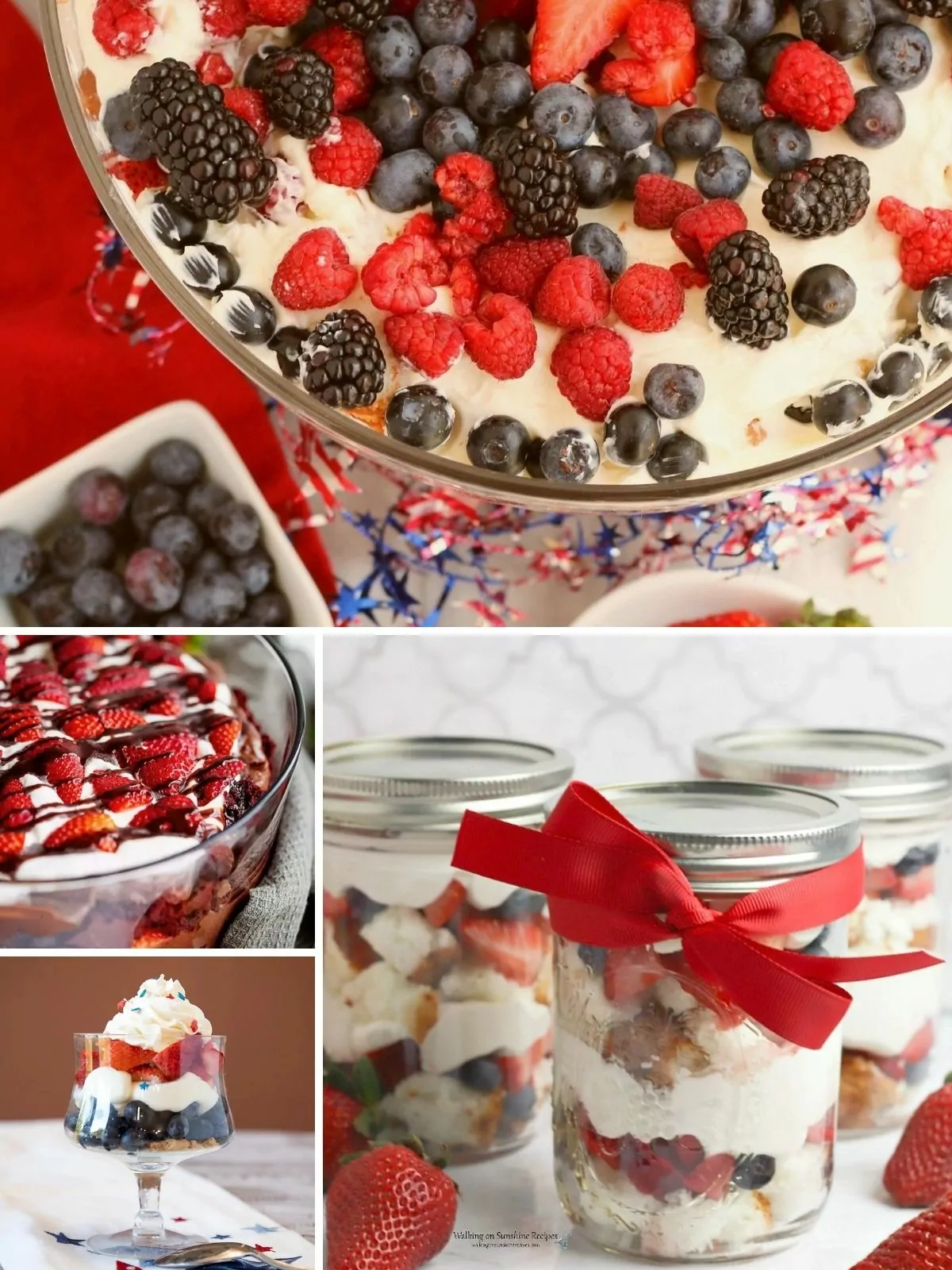 5 different trifle recipes for patriotic holidays.