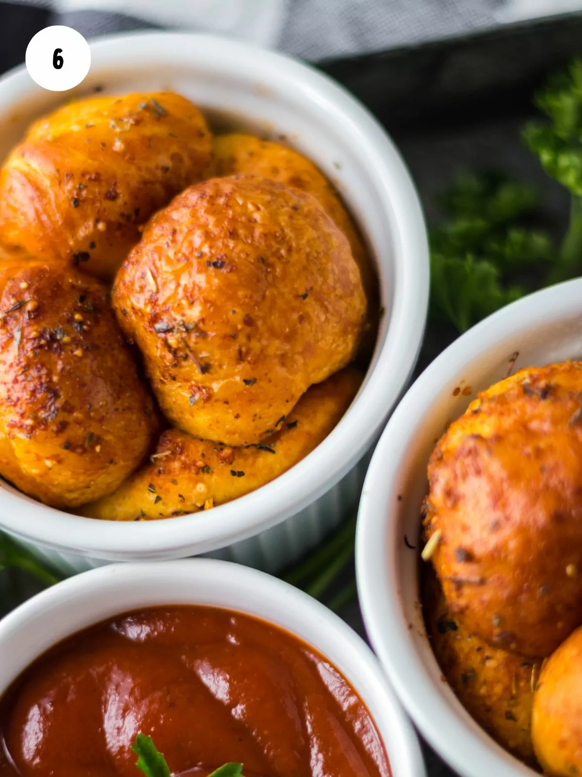 air fry the pull apart pizza bread until golden brown