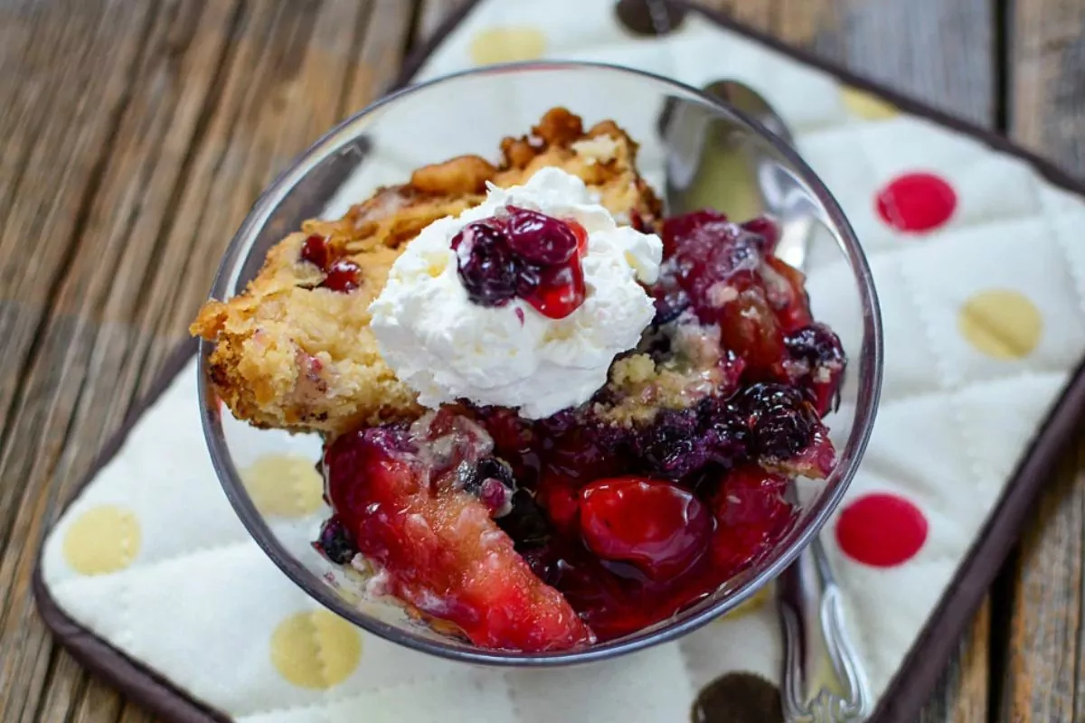 Apple Blueberry cobbler from The Salty Pot.