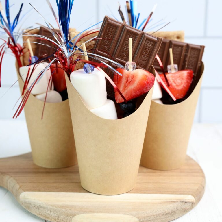 paper cups campfire treats.