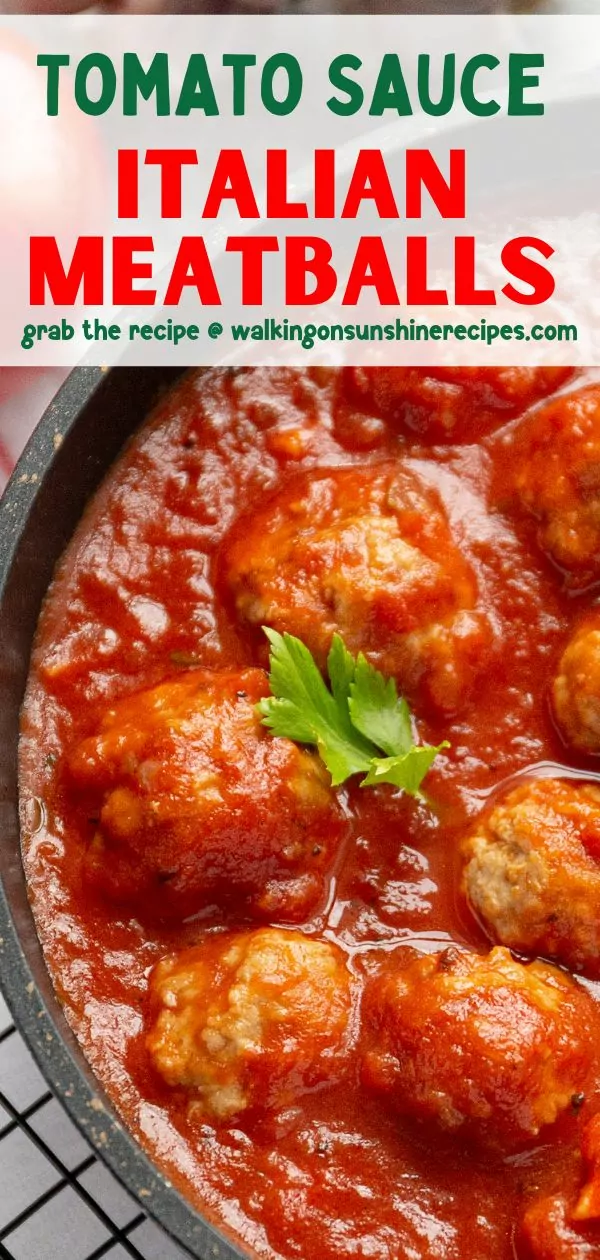 Italian meatballs with sauce in bowl.