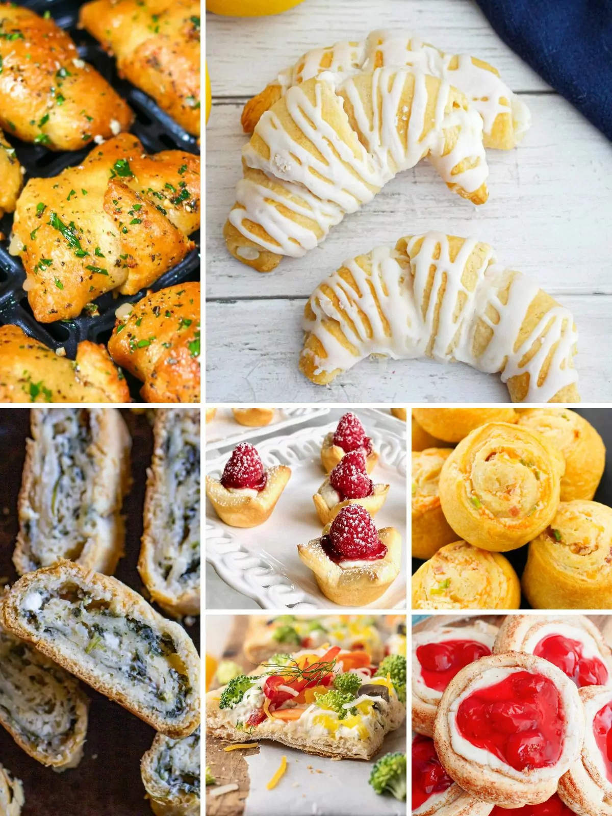 sweet and savory recipes made with Pillsbury Crescent Rolls.