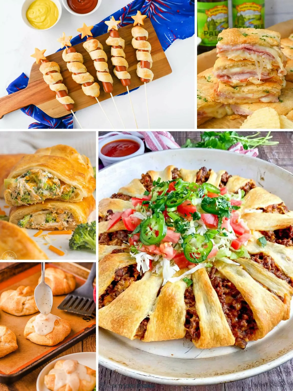 different recipes made using crescent rolls.