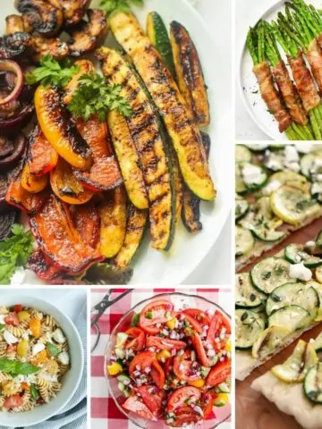 5 different side dishes made with summer veggies.