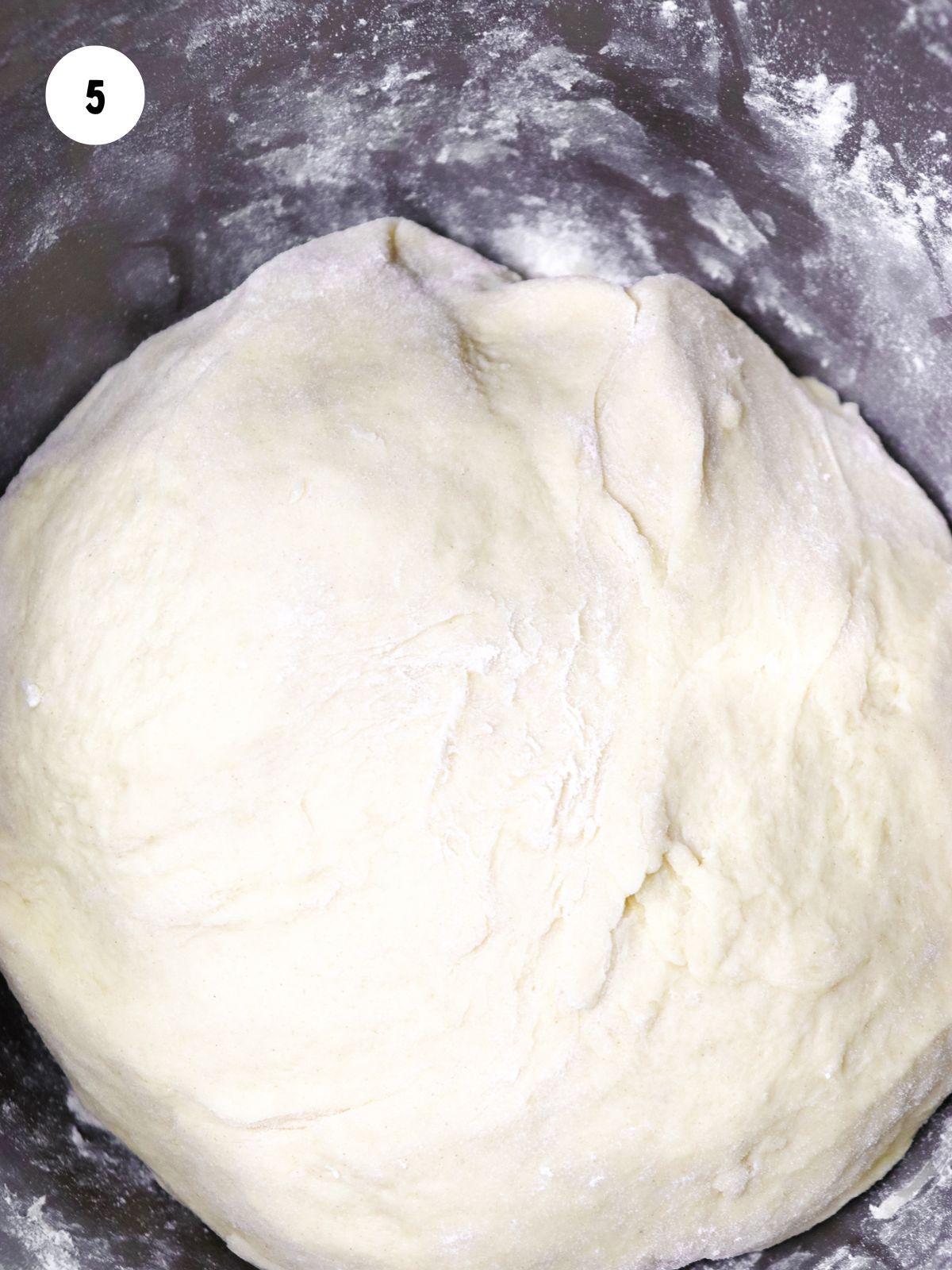 dough formed in the mixing bowl