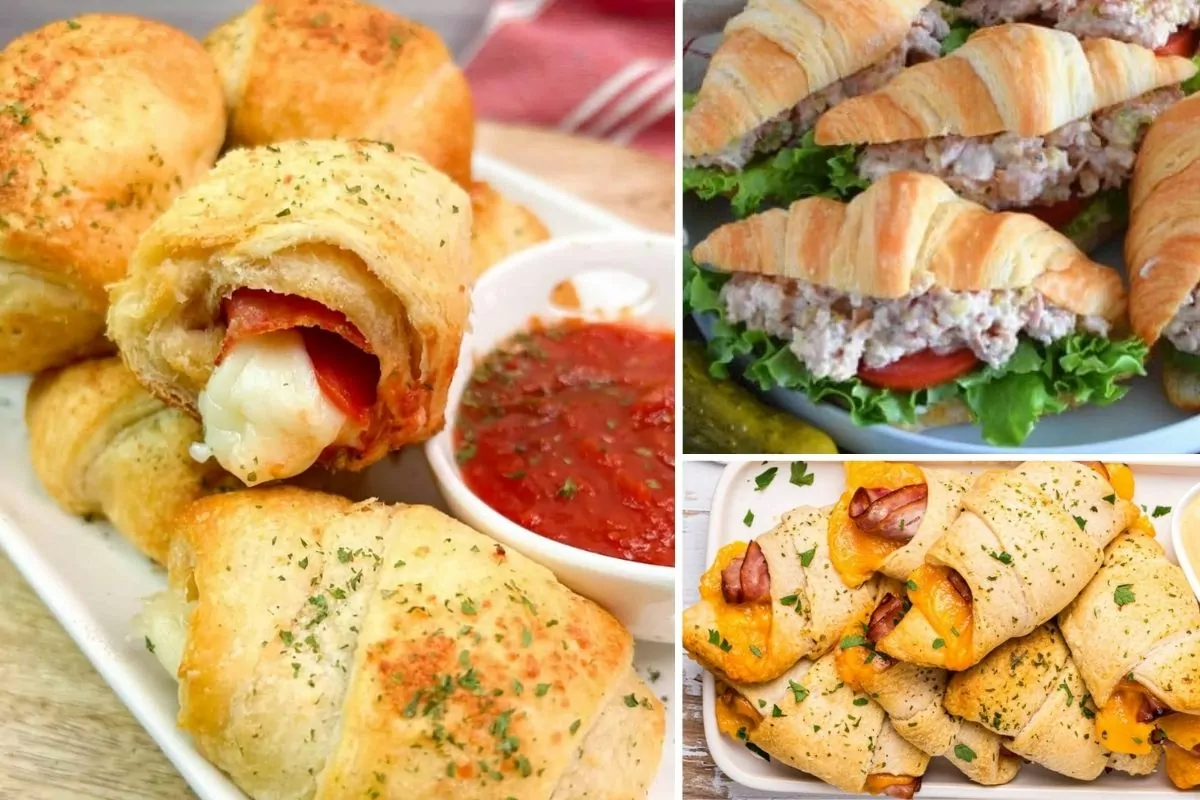 Crescent Roll Sandwiches collage.